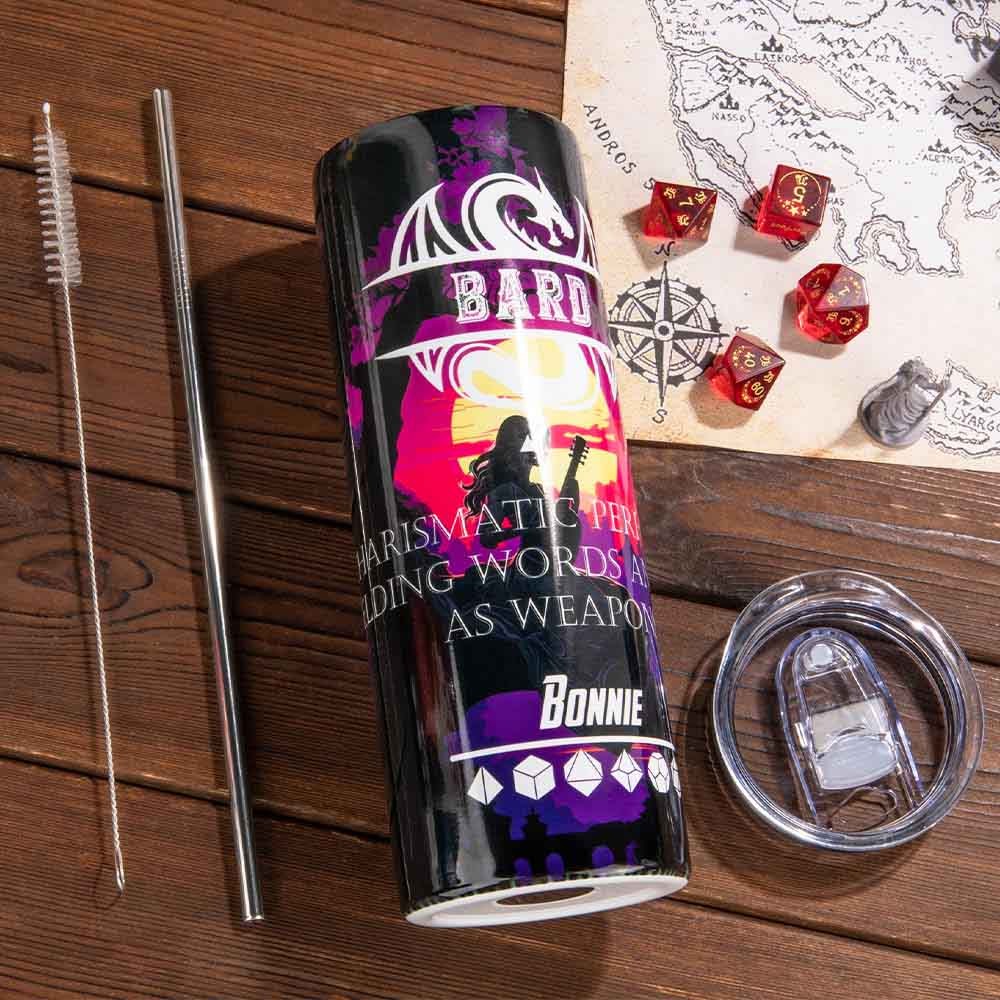 Custom Dungeons Classes Tumbler, 20oz or 30oz, Funny TTRPG Gift for Gamers and DM