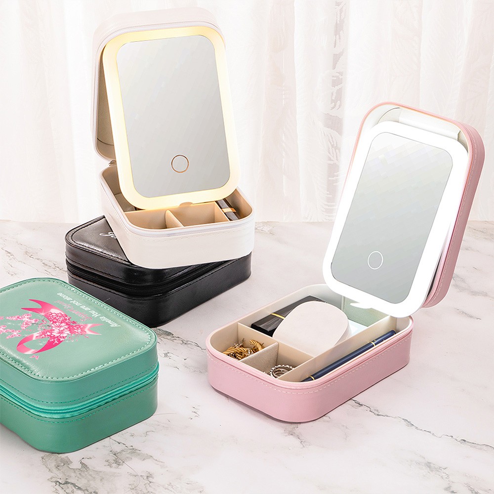 travel portable rechargeable makeup storage box,