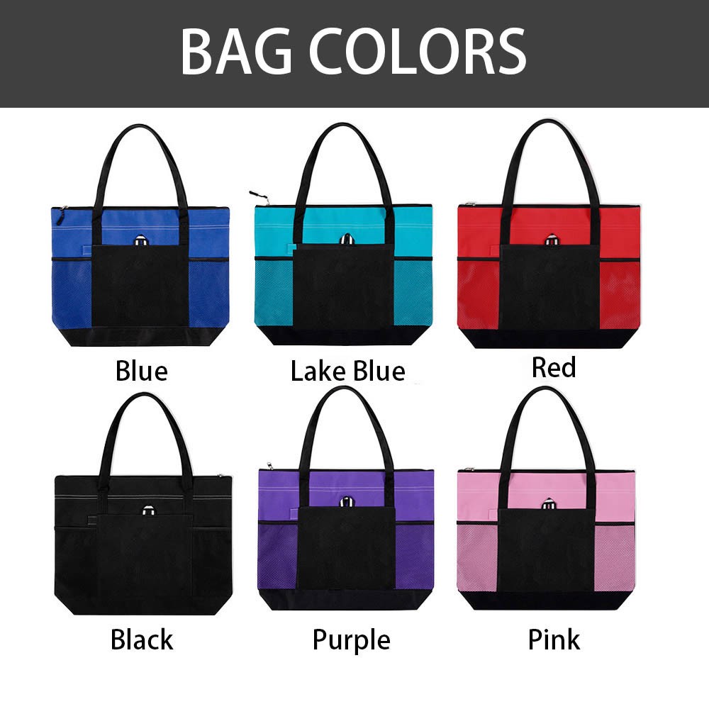 Custom Name DND Lightweight Zippered Tote Bag - Bag of Holding- Dice Bag