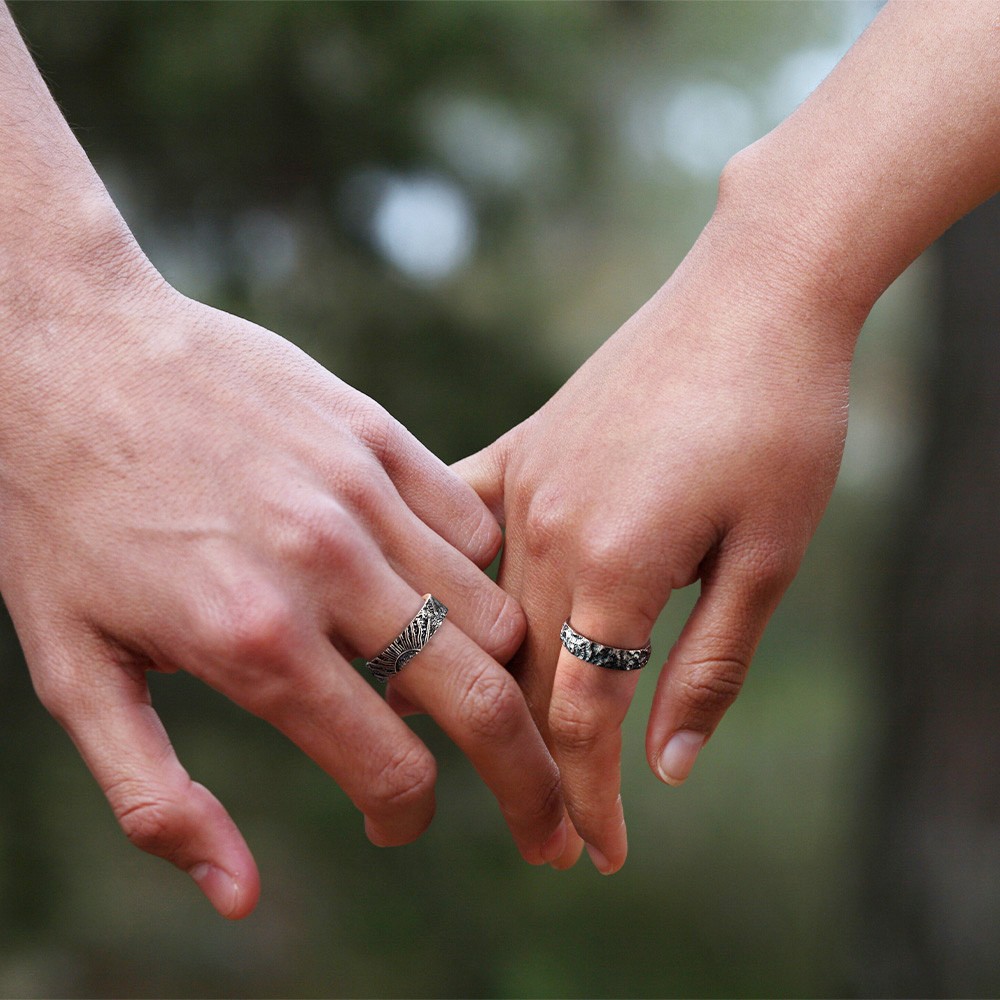 Anelli di promessa sole e luna, anelli di coppia in argento sterling 925, set di anelli di coppia, anelli abbinati, regalo di matrimonio/anniversario per moglie/fidanzata/amanti