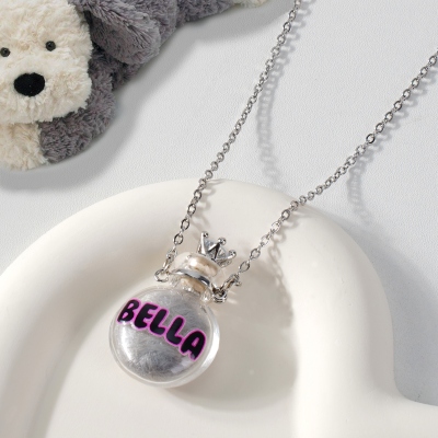 Personalized Pet Remembrance Necklace – Heart-Shaped Glass Fur Keepsake Pendant for Dog or Cat Hair, Personalized Pet Loss Gift
