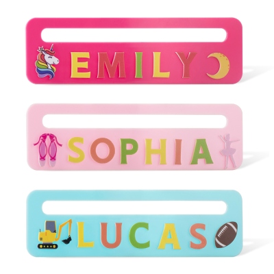 Custom Name Two-Tone Reading Aid, Cartoon Reading Tool, Book Accessory, Acrylic Bookmark, Back to School Gift, Birthday/Christmas Gift for Kids