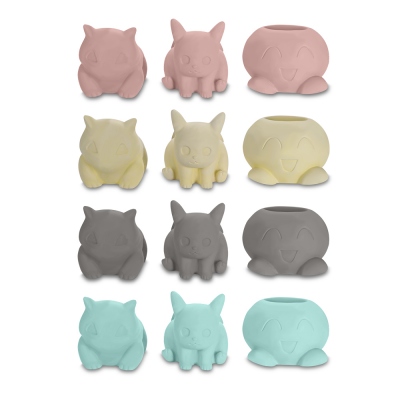 Sets of Two Concrete Cartoon Succulent Planter