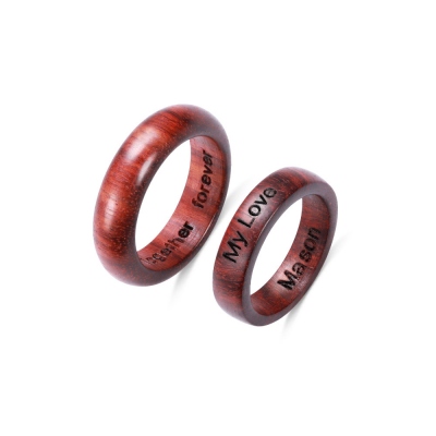 Engraved Pterocarpus Ring
