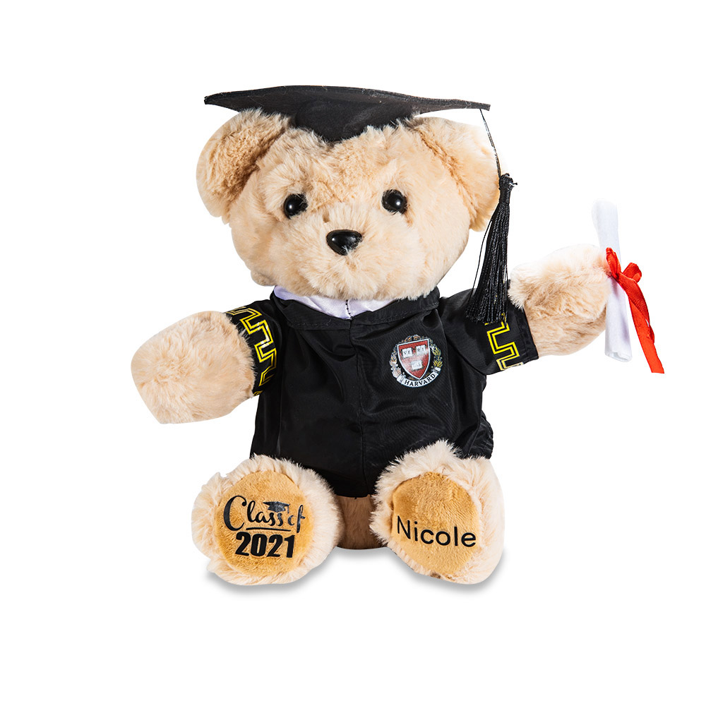 Ours en peluche de remise des diplômes personnalisé Obtenircollierprenom