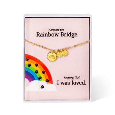 Collier commémoratif personnalisé pour animaux de compagnie Rainbow Bridge