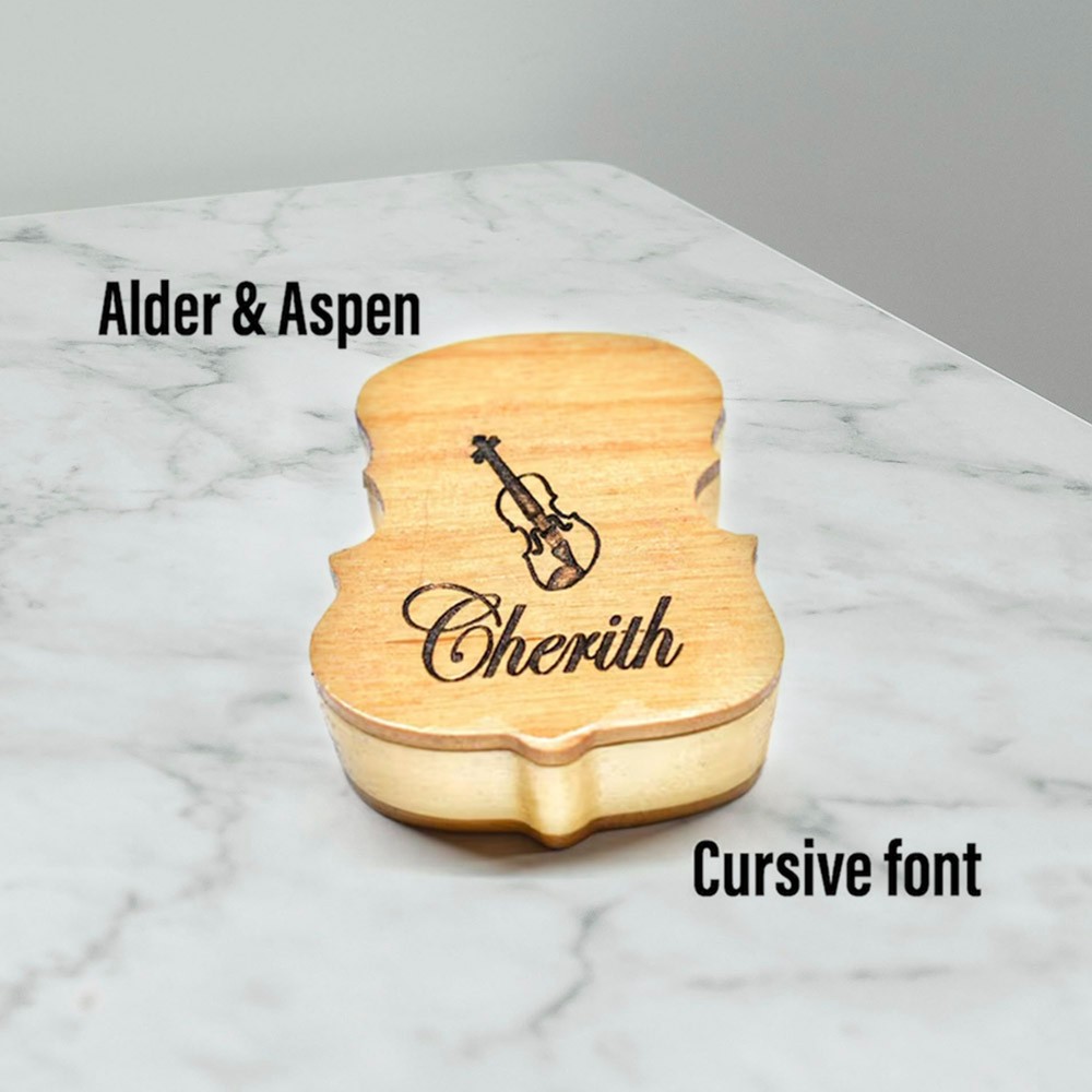 Personalized Violin Rosin Box with Natural Rosin, Violinshaped Resin Box for Violin/Cello/Viola