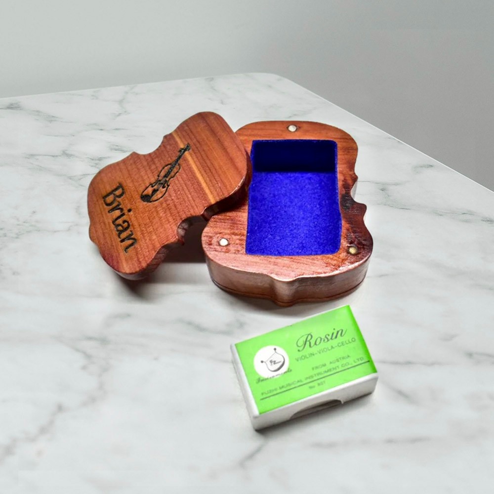 Personalized Violin Rosin Box with Natural Rosin, Violinshaped Resin Box for Violin/Cello/Viola