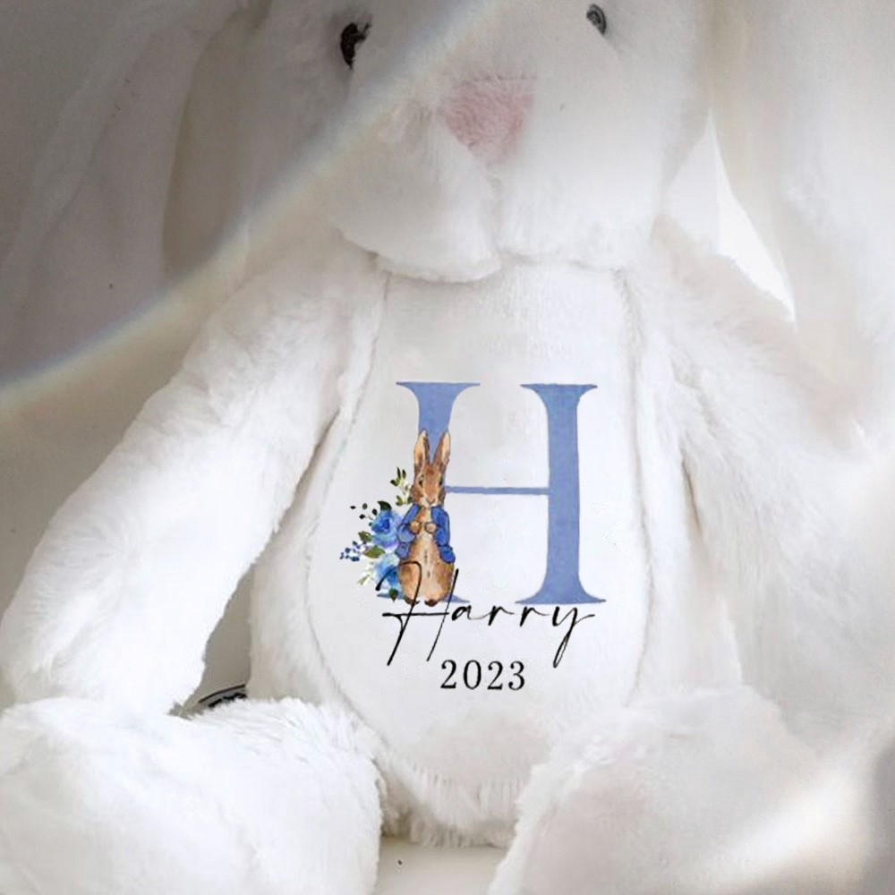 Personalisiertes Kuscheltier Hase Mit Namen - Individuelles Taufgeschenk Für Jungen & Mädchen, 50 Cm