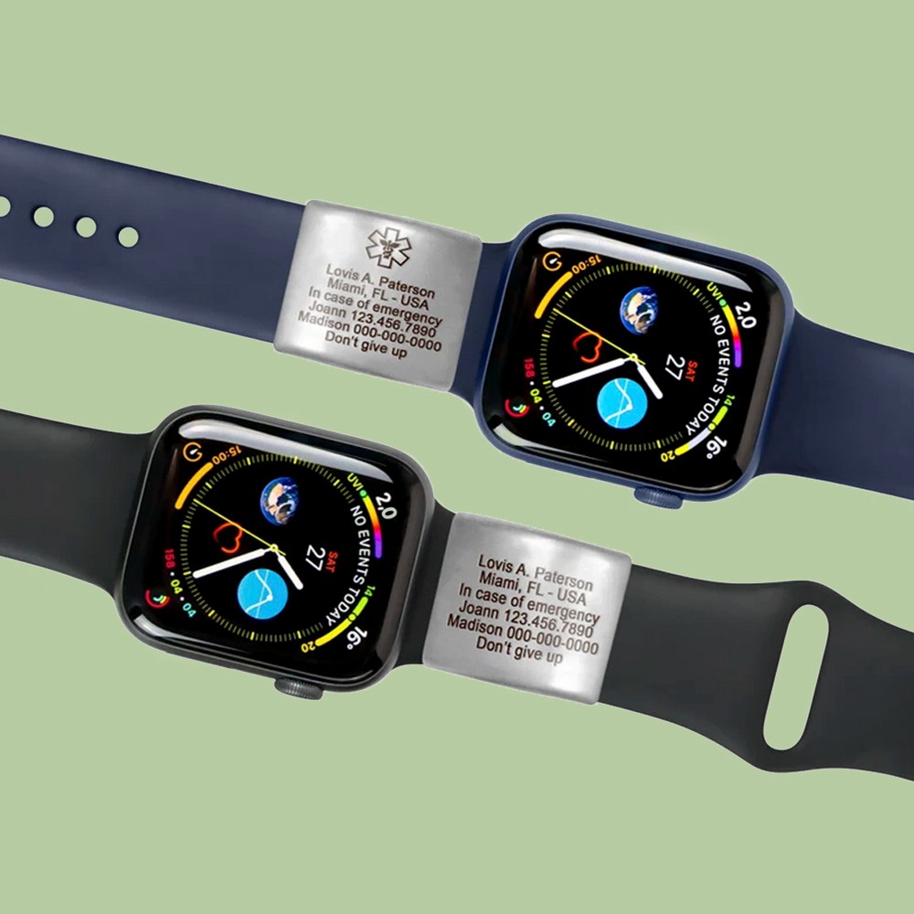 Personalized Medical Alert ID Tag for Watch Band, Fitness Runner’s