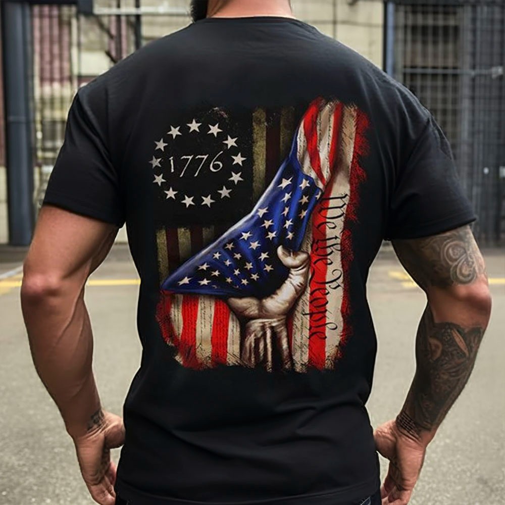 Retro 4. Juli Shirt, We the People American Flag T-Shirt, Rot Weiß und ...