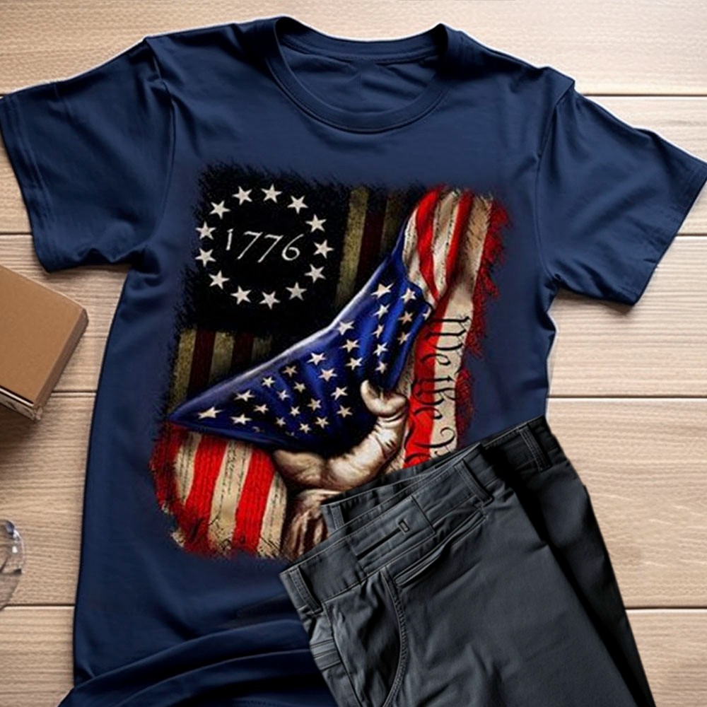 Retro 4. Juli Shirt, We the People American Flag T-Shirt, Rot Weiß und ...