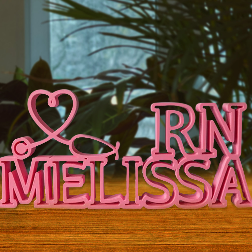 Custom Nurse Name Plate, Nurse Name Sign with Heart Stethoscope, Name
