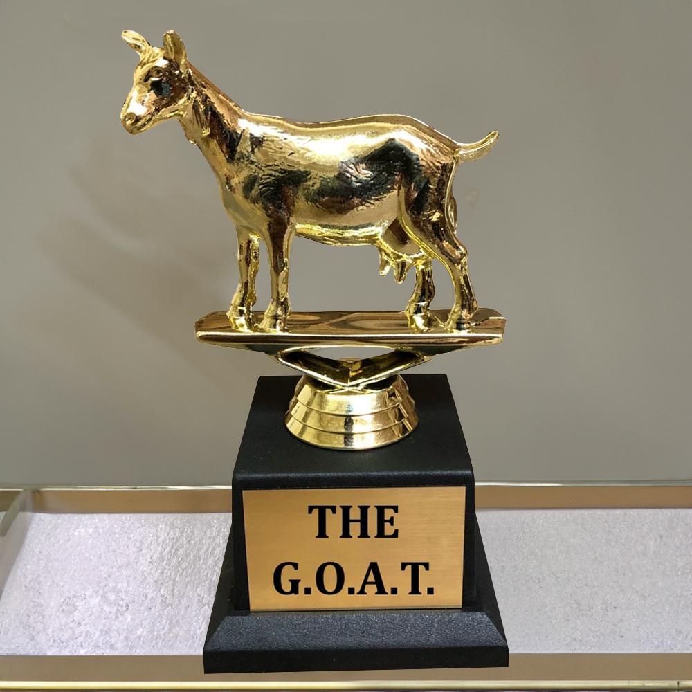 Personalized Goat Trophy Custom Funny Engraved Appreciation Trophy Goat Greatest Of All 