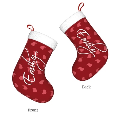 Calze di Natale carine con nome personalizzato, ornamento natalizio personalizzato, sacchetti regalo di Natale, decorazioni per la casa, regali di Natale, regali per mamma/bambini/lei