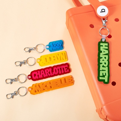 Personalized Colorful Acrylic Keychain, Custom Name Tag for Lunch Bag/Backpack/Water Bottle, Back to School/Children's Day Gift for Kid/Her/Him