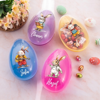 Personalized Name Cartoon Career Bunny Fillable Jumbo Easter Egg, Easter Basket Filler, Easter Egg Hunt Favor, Easter Gift for Kids/Teens/Boys/Girls