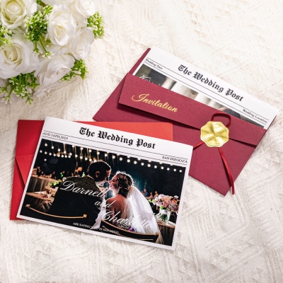 Personalized Name & Photo Wedding Posts Set of 10, Custom Save the Date Wedding Invitation Cards with Envelopes, Gifts for Guests from the Newlyweds