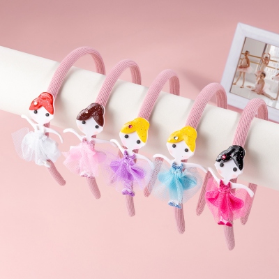 Personalized Handmade Ballerina Doll Headband, Cute Claydoll Girl Hair Accessories, Children’s Day/Birthday Gift for Girls/Kids