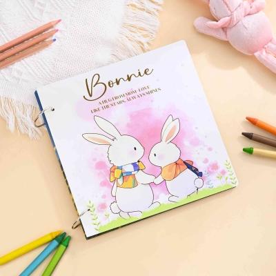 Personligt namn Lilla kaninen berättelse bildbok, En kram från mamma barns godnattsaga bok, barnens dag/födelsedagspresent för småbarn/barn