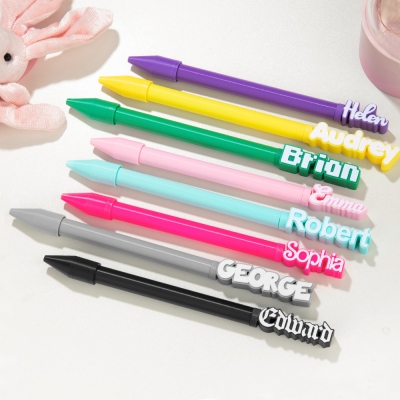 (Set of 2pcs)Personalized 3D Printed Multiple Fonts Name Pen, Back to School, Gift for Student/Teacher/Classmate