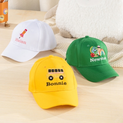 Personalized Embroidered Kid's Baseball Cap with Name, Custom Preschooler Child's Hat, Birthday/Back to School/Christmas Gift for Kids/Toddlers