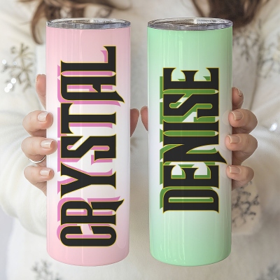 Custom Name Wicked-Inspired Insulated Skinny Tumbler, Stainless Steel 20oz Travel Mug with Straw, Birthday/Christmas Gift for Girls/Musical Film Fans