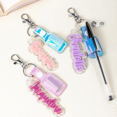 Personalized PU Leather Pen Holder Badge Reel with Name Plate, Multicolor Lanyard Accessories, Graduation/Appreciation Gift for Nurses/Doctors