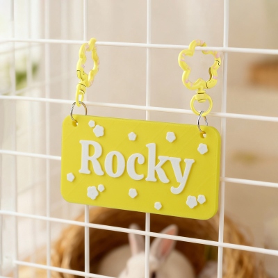 Personalized 3D Printed Pet Name Plate with Clips, Pet Cage Name Tag, Dog Cat Crate Sign, Cat Cave Dog Kennel Accessories, Gift for Pet Lovers/Owners