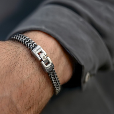 Personalized Engraved Double Names Bracelet, Custom Pattern Bracelet for Men, Birthday/Father's Day/Anniversary Gift for Couples/Husband/Friends