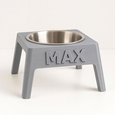 Personalized Elevated Pet Bowl Stand with Name, 3D Printed Colorful Cat/Dog Food & Water Feeder Holder, Pet Neck Friendly, Gift for Pet Lovers/Owners