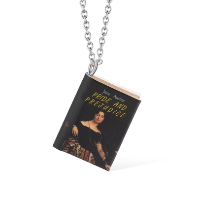Custom Book Necklace, Personalized Book Name & Authors, Openable Book Pendant, Creative Gift, Gift for Book Lovers/Readers/Authors/Teachers