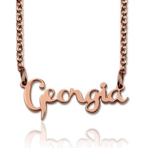 Personalized Celebrity Name Necklace In Rose Gold
