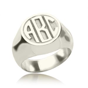 Valentine's Day Signet Ring Gifts for Men with Block Monogram