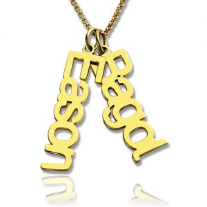 Personalized Gifts - Vertical Name Necklace in Gold