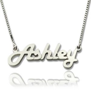 Beautiful Sterling Silver Retro Name Necklace