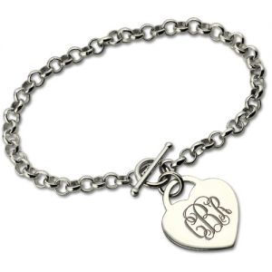 Valentine's Monogram Charm Bracelet Gifts For Her