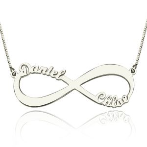 Personalized Infinity Symbol Necklace Double Name