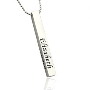 New Dad Necklace Gifts Four Sided Bar - Name, Date, Weight, Length
