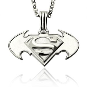 Personalized Dad Gifts: Batman vs Superman Logo Necklace