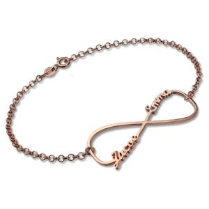 Infinity Double Names Bracelet In Rose Gold