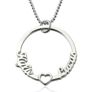 Personalized Circle of Life Name Necklace with Heart