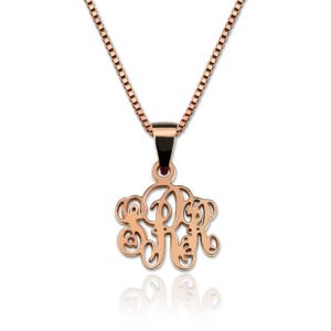 Personalized XS Monogram Necklace In Rose Gold