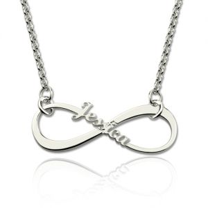 Personalized Single Name Knot Necklace Sterling Silver