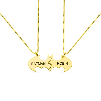 Personalized Puzzle Friend Name Necklace 18K Gold Plated