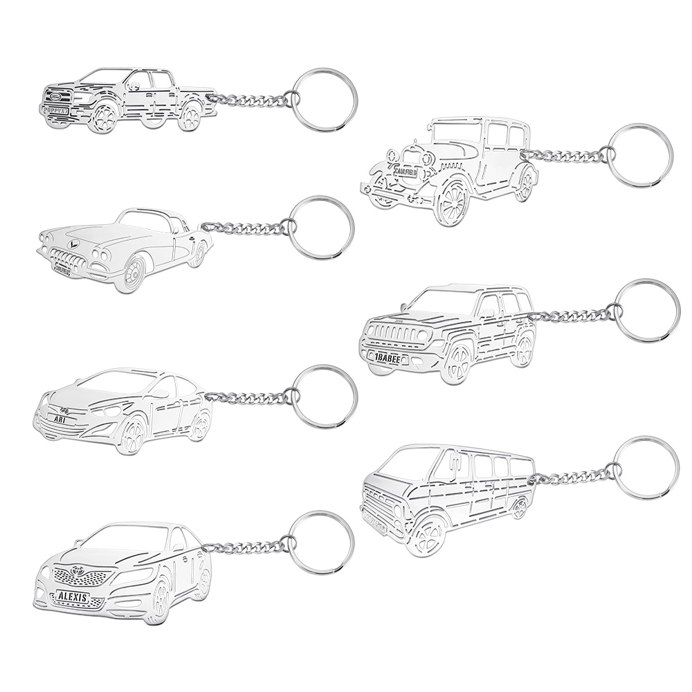 Personalized Car Keychain with Engraving - GetNameNecklace