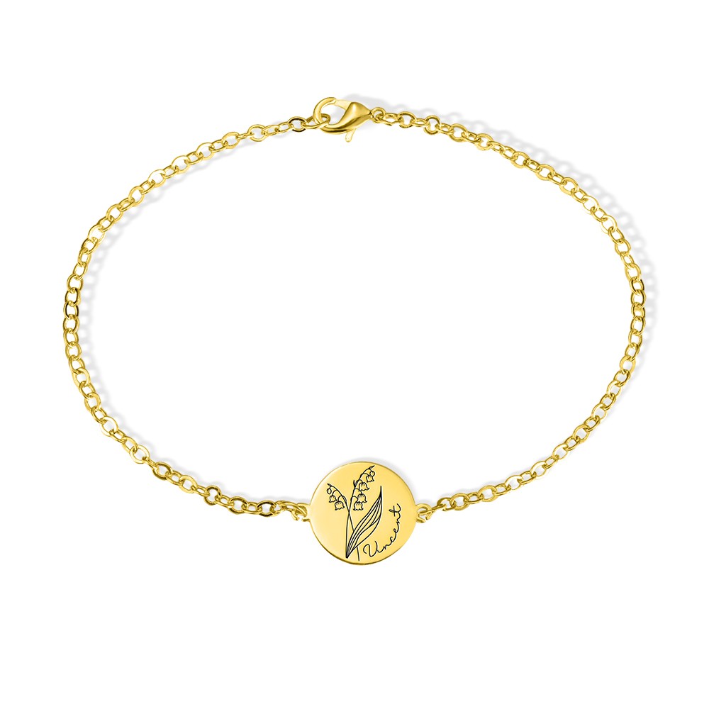 Bracelet femme personnalisé Women en plaqué or jaune pas cher