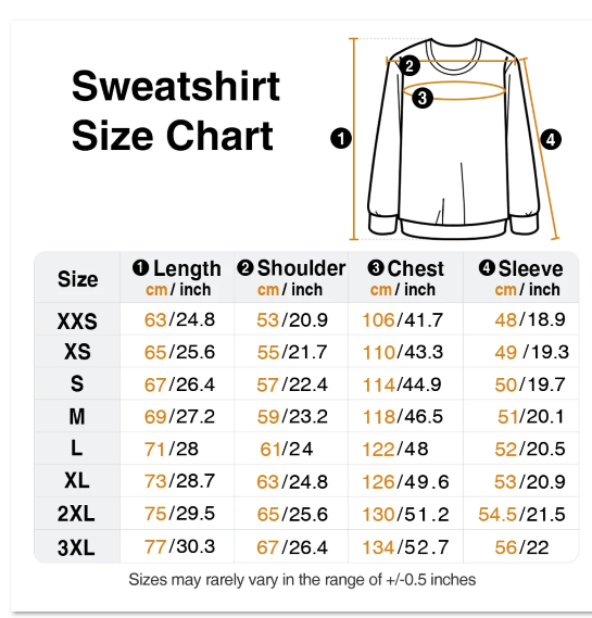 Sweatshirt size