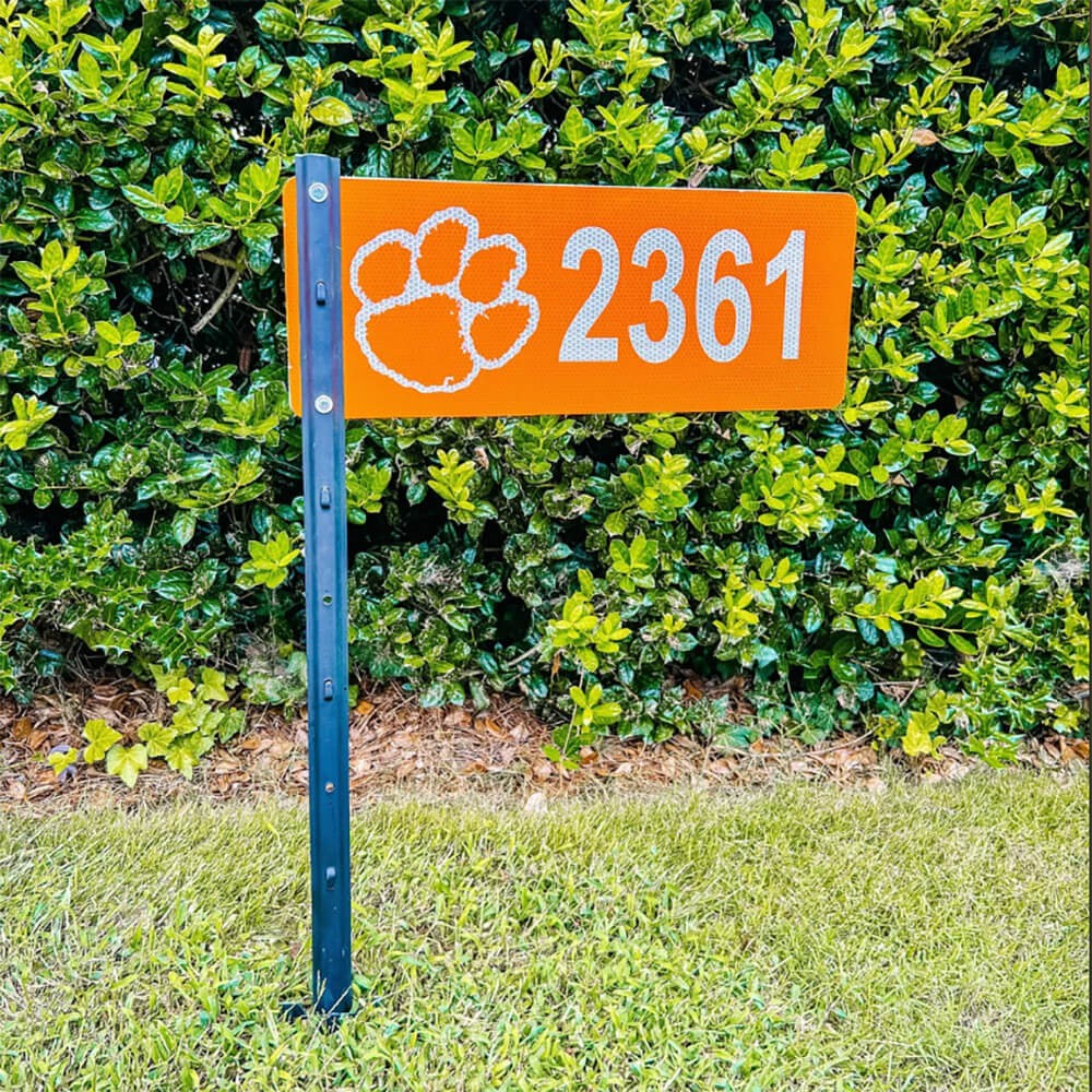 Personalisiertes Adressschild, reflektierendes Hausnummern-Adressschild „Team Spirit“, doppelseitiges Außendisplay, gut sichtbares Hausnummernschild