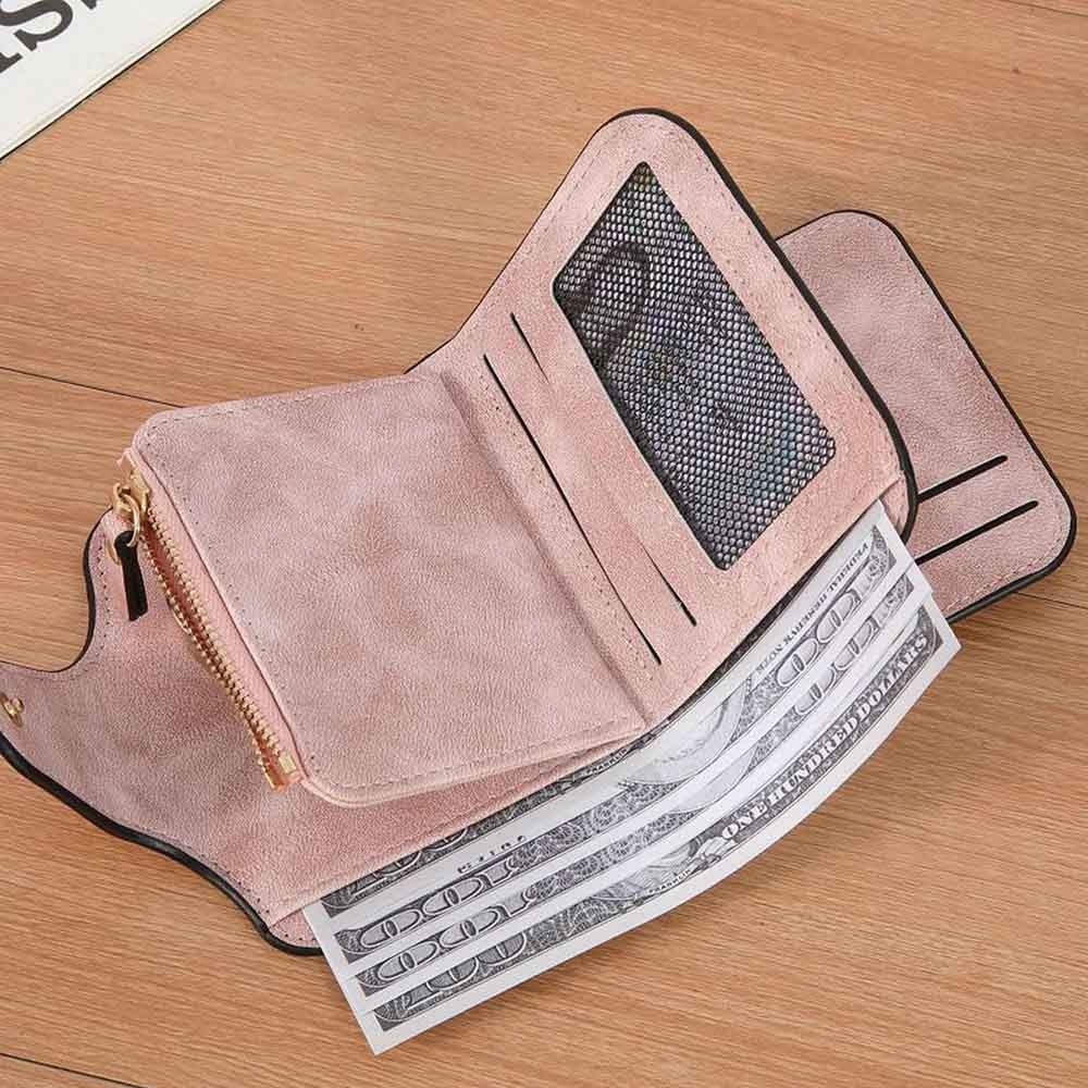 Personalized Women's Leather Wallet, Custom Women's Purse with Zipper, Short Portable Wallet, Lady's Wallet, Birthday Gift, Gift for Mom/Her